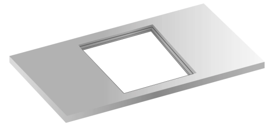Schéma de découpe affleurante minimum 20 mm